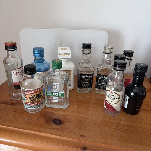 Empty mini alcohol bottles - empty,